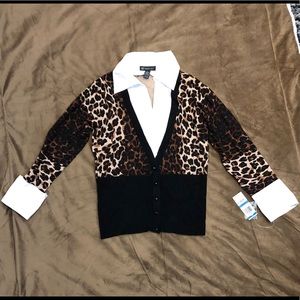 NWT INC Long sleeve collared sweater